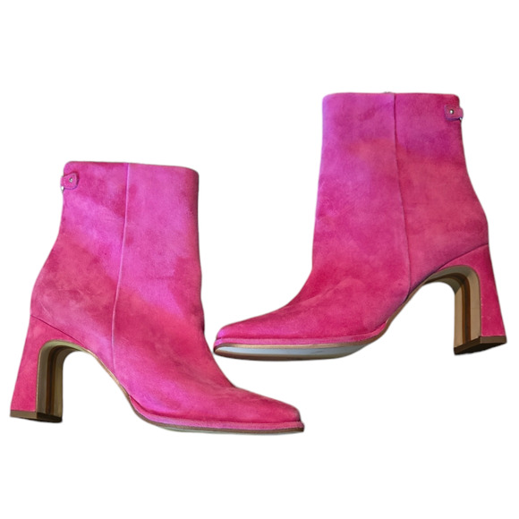Sam Edelman Irie Suede Booties Pink Zip Size 6 M - Picture 2 of 8